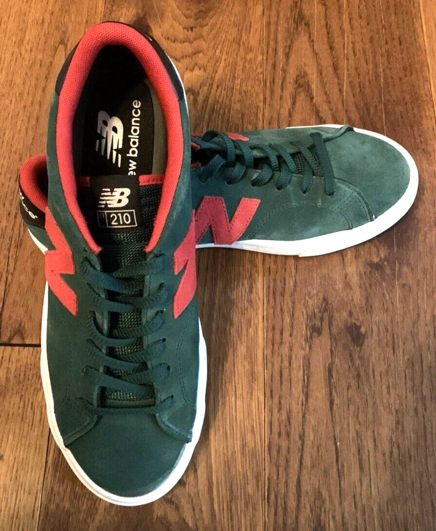 NEW BALANCE CT220SPN Sneakers Atletica Uomo Verde Scamosciato con Bordo Rosso Taglia 11