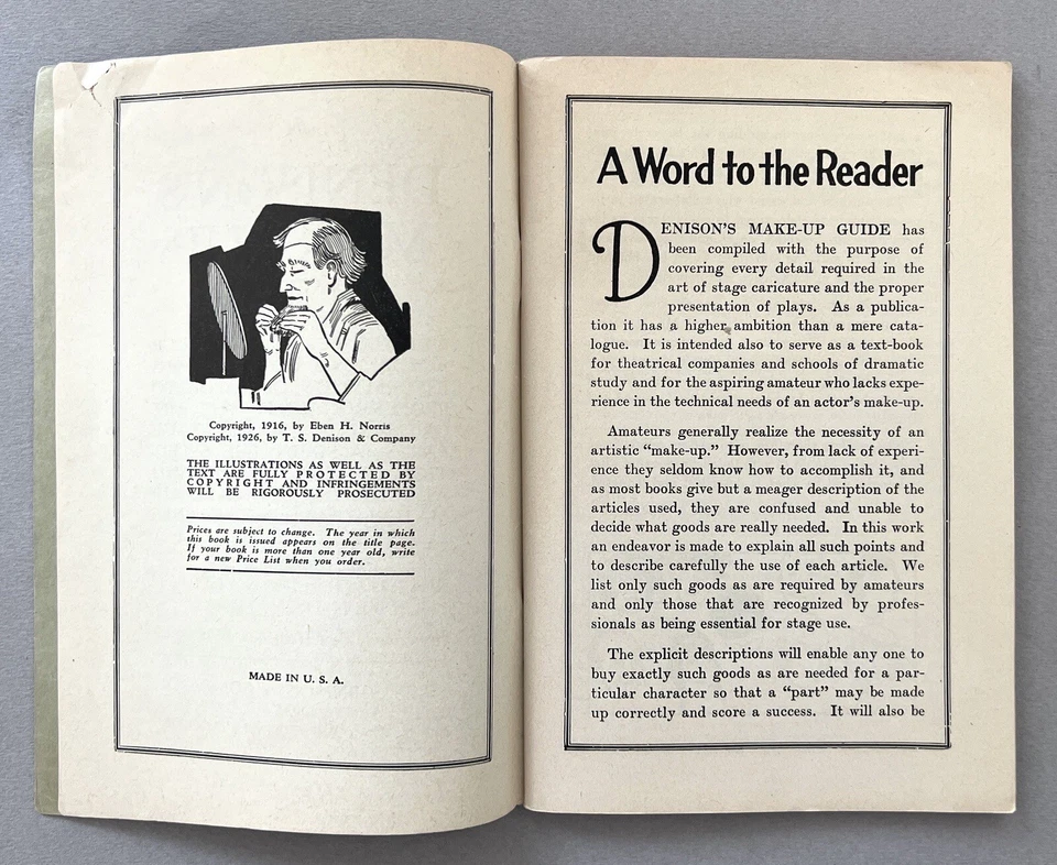 DENISON'S MAKE-UP GUIDE ADVERTISING SALES CATALOG 1940 COSTUMES WIGS ETC. Foto 3 de 4