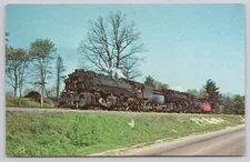 Chesapeake & Ohio Pair of Articulated Locomotives 1490 1332, Beckley WV Postcard
