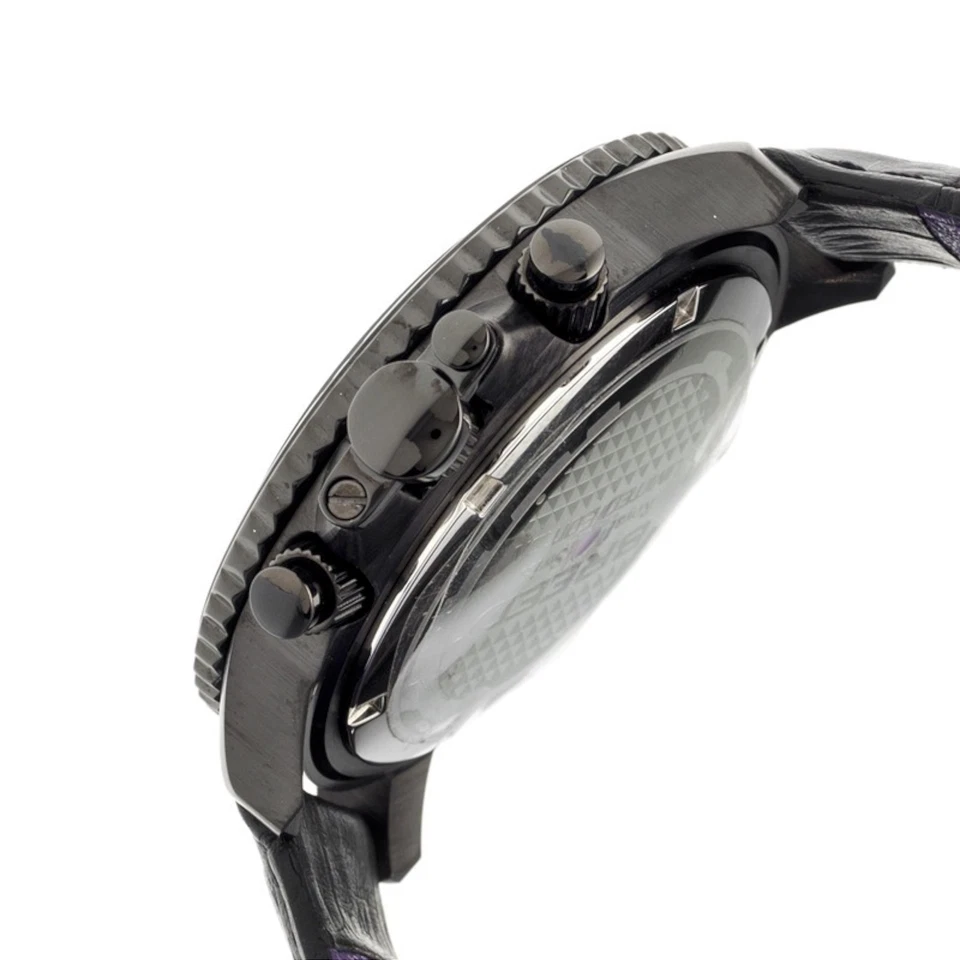 NUEVO Reloj redondo Breed 4703 Von Glarus de cuero negro cronógrafo esfera blanca para hombre Foto 2 de 3