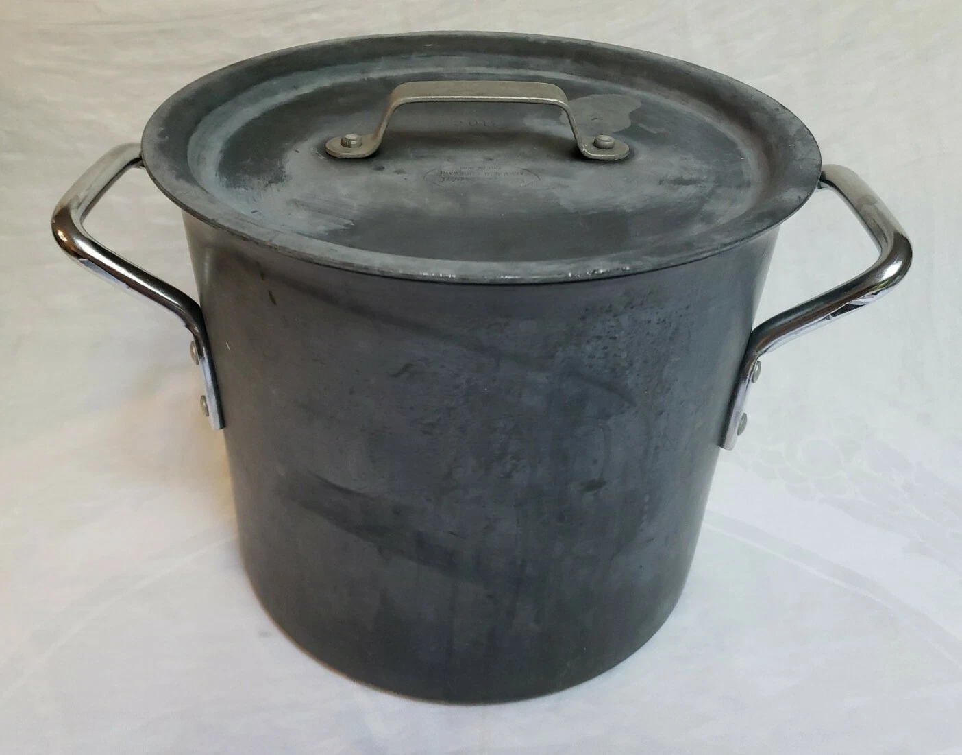 Commercial Anodized Aluminum 8 Qt Stockpot #808 & Lid 310C pre-Calphalon USA GUC