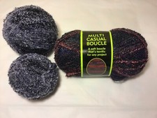 Sensations Multi Casual Boucle Yarn 4766 Blue Grey 1 Skein wUsed Unbranded Extra