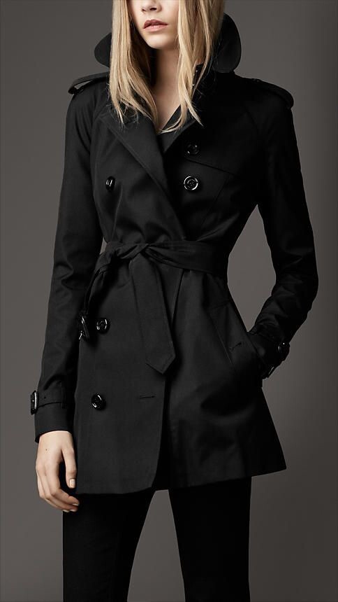 New Burberry Women's Black Harbourne Double Breasted trench coat SizeUs 6  UK08 | eBay