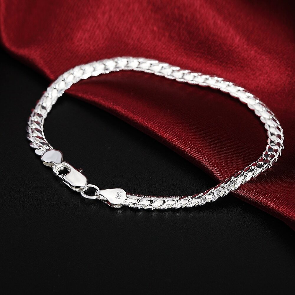 925 Silver Bracelet Chain Bracelet Men Women Bracelets Sterling