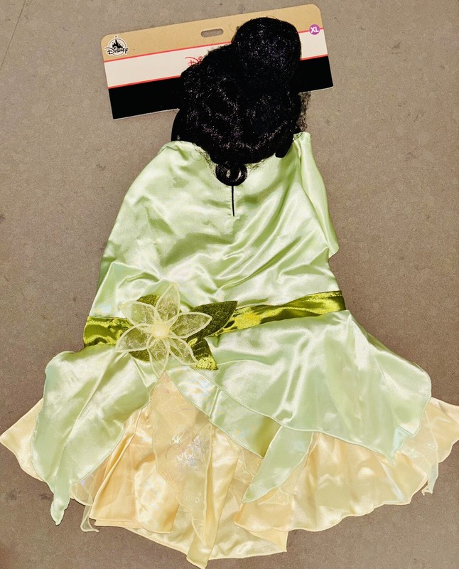 NEW Disney Tails • Princess & The Frog Tiana Pet Dog Costume Dress & Wig Size XL