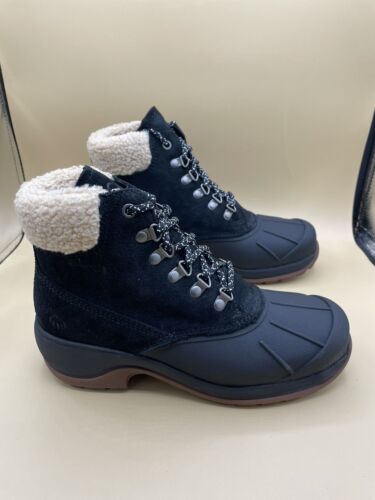 Sz 9 M WOLVERINE Frost Women’s Snow Boot, Black Suede H2O Prf. Ins. New In Box - Afbeelding 1 van 8