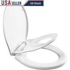 Round Plastic Potty Training Toilet Seat Soft Close Hinge Easy Clean Durable