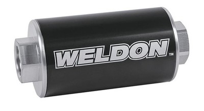 Weldon Pump LLC WEQ1010SSN Fuel Filter Inline Billet Aluminum Black Clear Anodiz