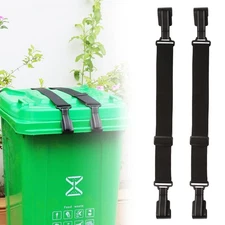 2 PCS Trash Can Lock, Animal Raccoon Proof, Adjustable Dual Paws, Reflective