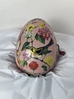 1954 Mattel Musical Windup Easter Egg Tin Litho Bird Flowers Non Working`