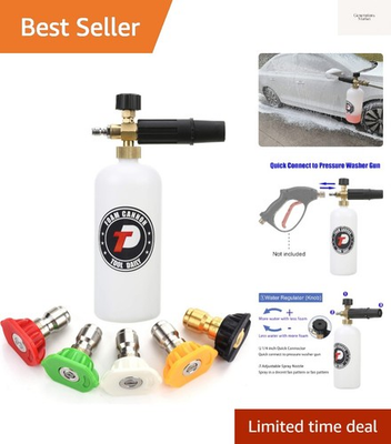 #ad #ad Foam Cannon with 1 4 Inch Quick Connector 1 Liter 5 Pressure Washer Nozzle ... $37.99