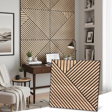 Mollywell 8 Pack Curved, Thread and Prism Woven Patterns, Natural Oak