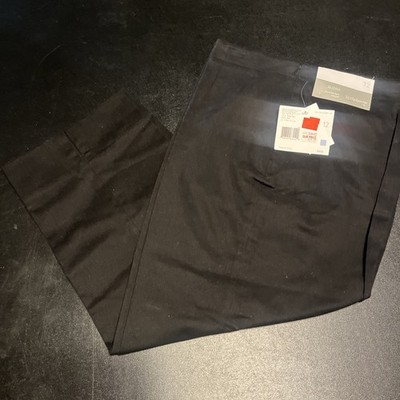 Liz Claiborne Audra Capri Crop Pants  Black Chino 100% Linen Sz 12 New With Tags