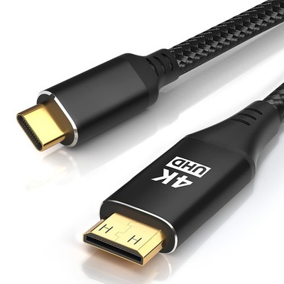 USB C to Mini HDMI Cable 6FT, High Speed 4K Cord Black 