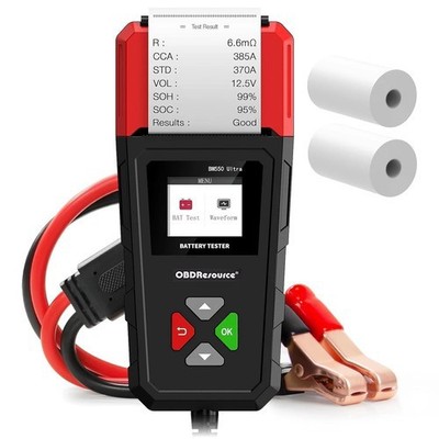OBDResource BM550U 6V/12V/24V Battery Analyzer 100-2000CCA w/ Printer for AGM