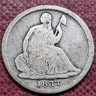 1837 No Stars Seated Liberty Half Dime 5c Better Grade #100907