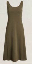 Polo Ralph Lauren Women’s Small Olive Green Sleeveless Jersey Midi Dress S