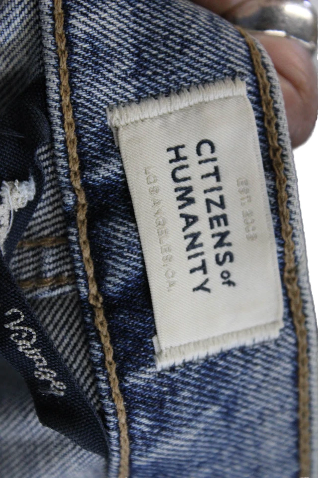 Citizens of Humanity Women Mom Cropped Jeans Blue High Rise Size 27 - Image 4 of 4