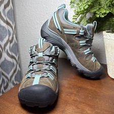Keen Targhee II Women s Sz 6 WP Dry Hiking Shoes Low Top Grey Teal 1004089