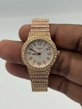 New Infinite Crystal Embedded Gold Tone Girls Watch, new battery, fully working