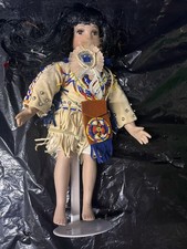 Fashion Doll with Beaded Fringed Outfit and Display Stand