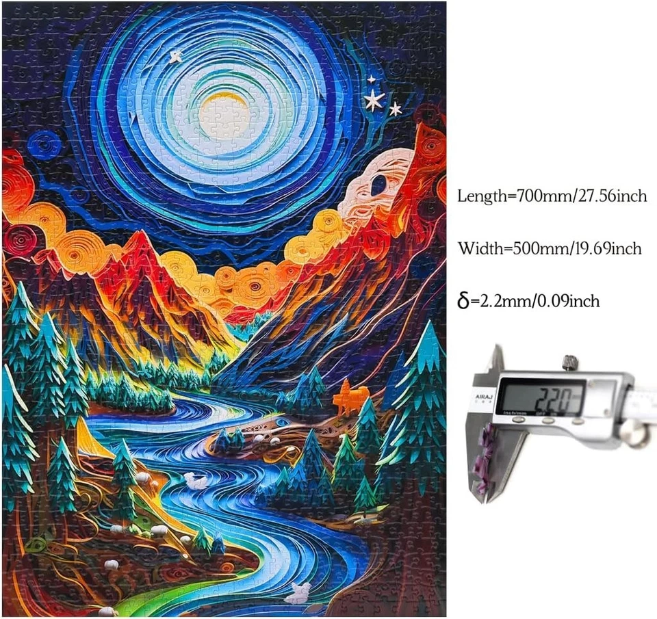 Quebra-cabeça-Papel Quilling Montanhas e Rios-1000 Peças Papel Quilling Arte Puzzle - Imagem 2 de 4