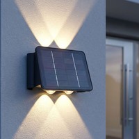 Wandlampe AußEnleuchte Solarleuchte Led Fassadenlampe Schwarz Up Down Strahler