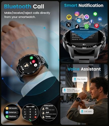 1.7" Large HD Screen Smart Watch for Men with Bluetooth Call, 100+ Sport EF25-C - Picture 2 of 7