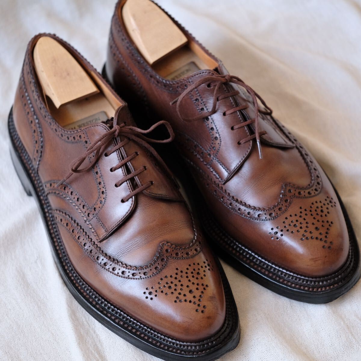 SAOLA J.M. Scarpe in pelle Weston 590 Derby tripla suola stampo in legno 7E