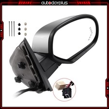 ✅Para Chevy GMC 2007-2013 Espejo retrovisor eléctrico cromado para pasajero memoria térmica