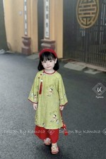  o d i - Vietnamese set long dress and pants for girl size 8