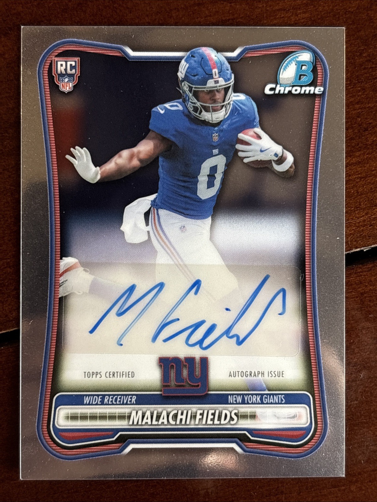 2026 Bowman Malachi Fields Chrome Rookie Auto Giants RC