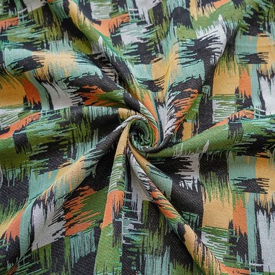 Vintage French Contrast Color Jacquard Tapestry Upholstery Woven Fabric BTY
