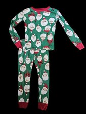 CARTERS Green Santa Claus Long Sleeve Cotton Pajamas Size 4T