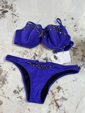 Gottex NEW Purple Beaded Bikini - size 14 D cup
