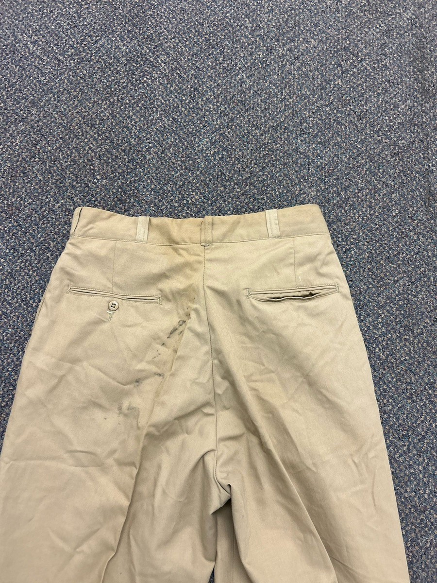 Vintage 60s 1964 US Army Military Chino Trousers Pants 32x31 Tan