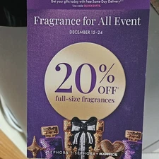 Sephora 20% Off Coupon For Full Size Fragrances December 13-24 The For All Event