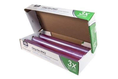 Wrapmaster PVC Frischhaltefolie 45cm x 300m   3 Rollen für Wrapmaster 4500 & Duo