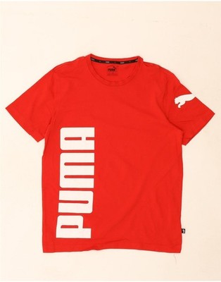 PUMA Mens Graphic T-Shirt Top Medium Red Cotton CC07