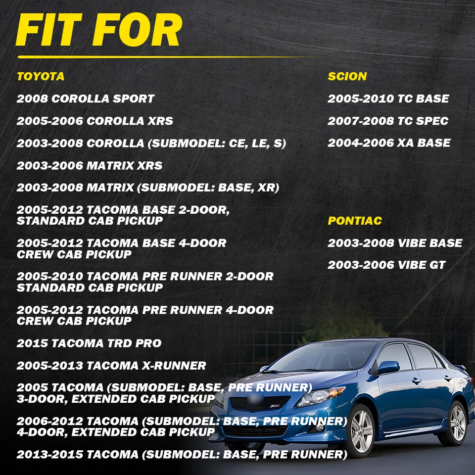 4x Manija de puerta interior gris cromo delantero trasero para Toyota Corolla Matrix 2003-2008 Foto 2 de 4