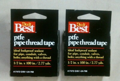 Doit Best 417472, PTFE Pipe Thread Tape, 1/2'' x 100'' /2.77 yds., Lot of 2, FS