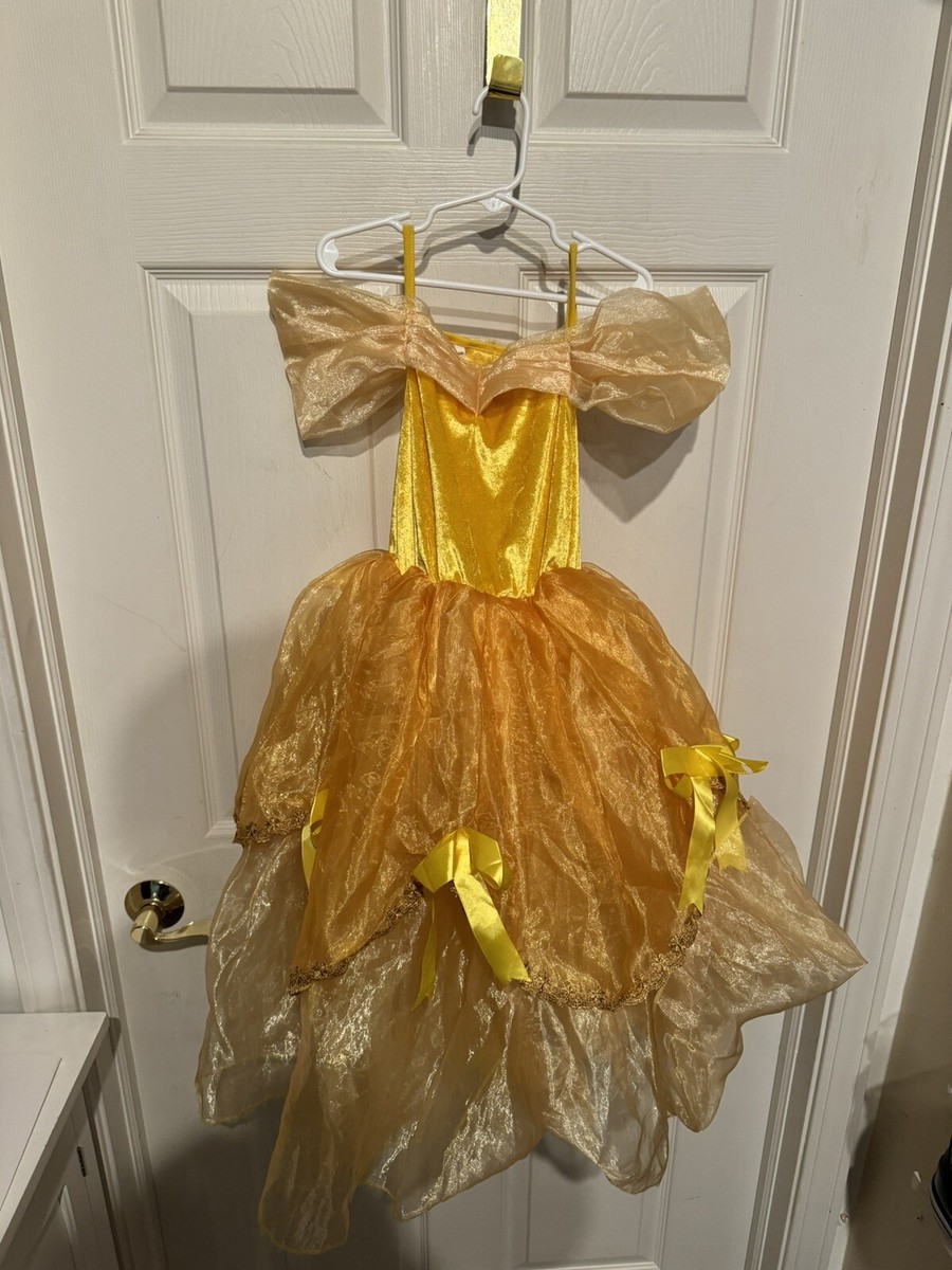 Yellow Gold Belle Inspired Princess Gown Costume Dress Child Size Small 6 Yellow Gold Belle Inspired Princess Gown Costume Dress Child Size Small 6