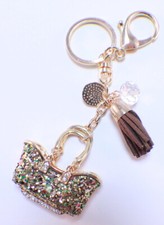 Rhinestone Bling Key Chain Fob Phone Purse Charm Glitter Handbag