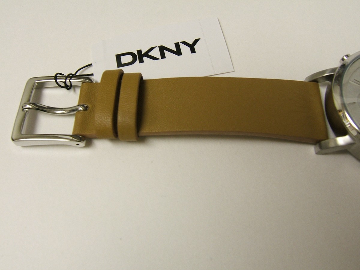 W) DKNY SOHO CHRONOGRAPH WATCH LIGHT BROWN LEATHER BAND 