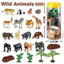 22Pcs Realistic Wild Animal Model Action Figures Figurines Learning Toy Kid Gift