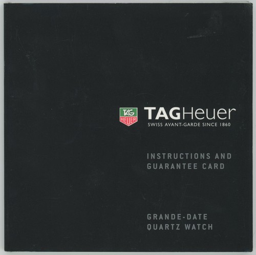 Tag Heuer Grande Date Quartz Watch Instruction Manual