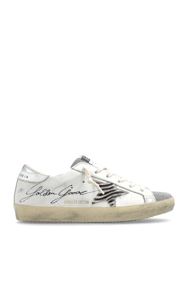 GOLDEN GOOSE Super-Star Women's White/Silver Glittered Sneakers