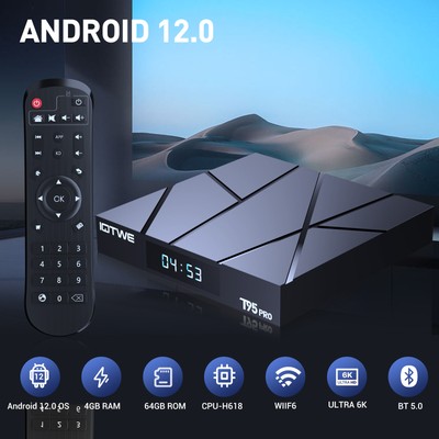 T95 Smart TV BOX 4GB+128GB Android 13.0 Quad Core 5G WIFI Netzwerk Media Player