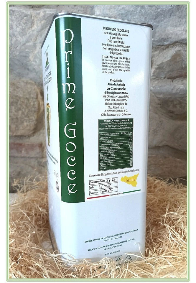 Olio Extravergine di oliva 2025 - 2026  Biologico.   5 litri - Immagine 2 di 4