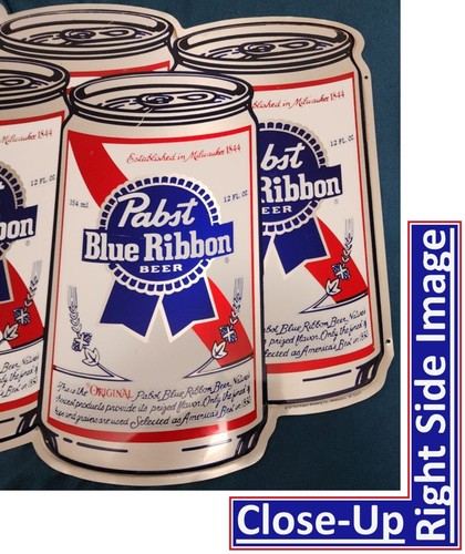 VTG PABST BLUE RIBBON PBR BEER CANS 6 PACK 22.5" X 16.5" METAL SIGN ADVERTISING - Picture 4 of 11
